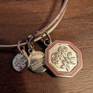 Alex and Ani Month Flower June Birthday Rose Exclusive Silver Bracelet